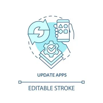 Update apps turquoise concept icon 库存插图