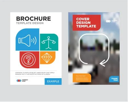 Update arrow brochure flyer design template Stock Illustration