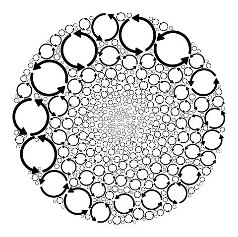 Update Arrows Icon Spheric Bubble Collage Stock Illustration