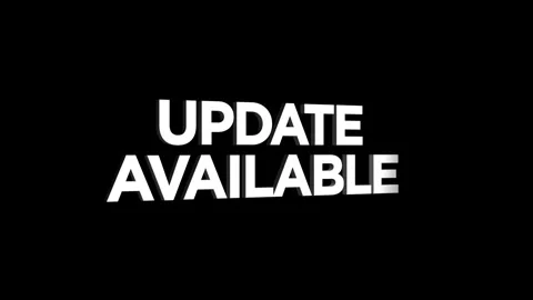 Update available 3d text word animation with vertically rotating motion video Stock Footage 313832090