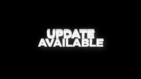 Update available text word animation with vertically rotating motion screen vide Video stock 313548390