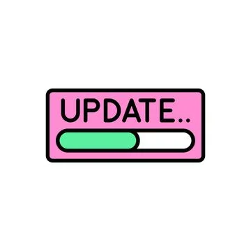 Update Bar Interface Icon in Pink and Teal with Progress Display 스톡 일러스트