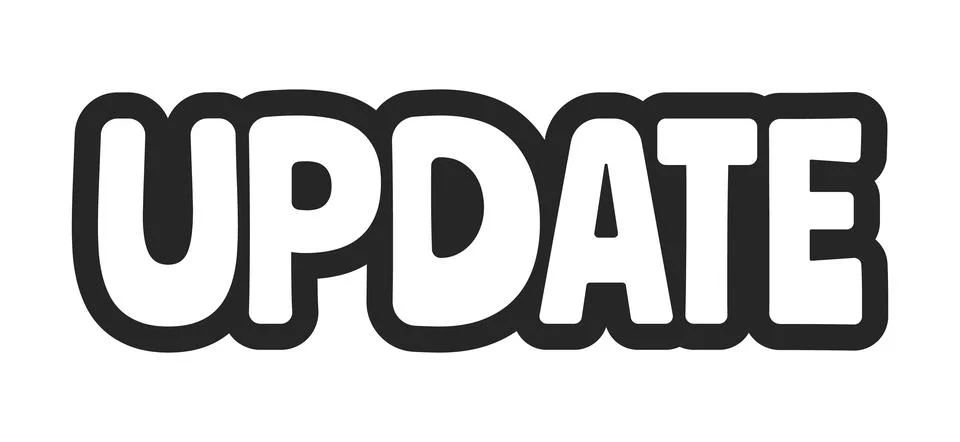 Update bold outline call to action sticker Stock Illustration
