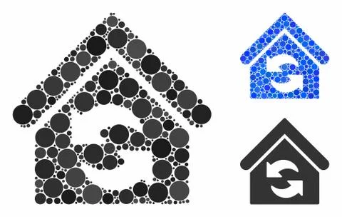 Update building Mosaic Icon of Round Dots Ilustración de archivo