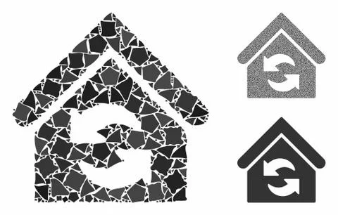 Update building Mosaic Icon of Rugged Pieces Ilustración de archivo