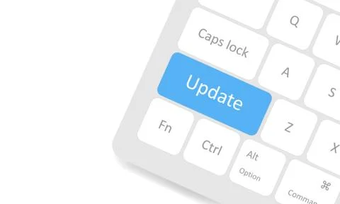Update button on white keyboard. Update system or apps. Vector EPS 10 Stock Illustration