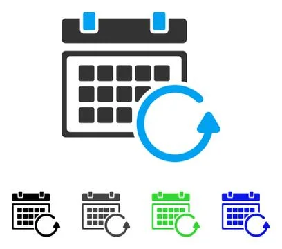 Update Calendar Flat Icon 스톡 일러스트
