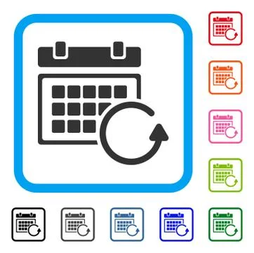 Update Calendar Framed Icon Stock Illustration