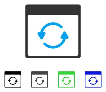 Update Calendar Page Flat Icon 스톡 일러스트