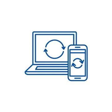 Update computer data line icon concept. Update computer data flat vector symbol Stock Illustration