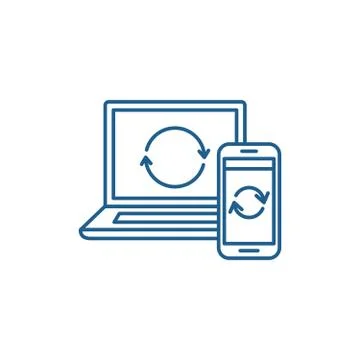 Update computer data line icon concept. Update computer data flat vector symbol Stock Illustration