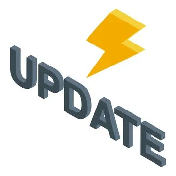 Update concept with lightning bolt isometric icon vector illustration Stock Illustration