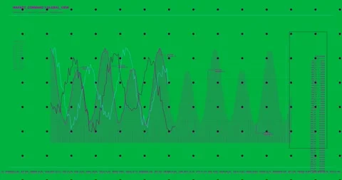 On update, cyan trace advancing across magenta waveform on transparent canvas, Stock Footage 327338000
