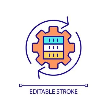 Update of digital data storage RGB color icon Stock Illustration
