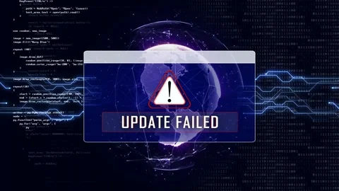 UPDATE FAILED and Earth Connections Network, Animation, Background, Loop Vídeos de archivo 242316392