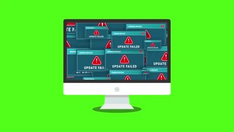Update failed Many Windows on desktop screen Video stock 232838042