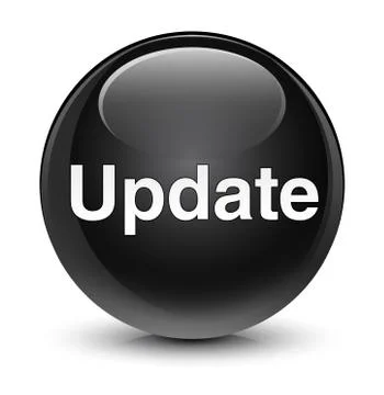 Update glassy black round button Stock Illustration