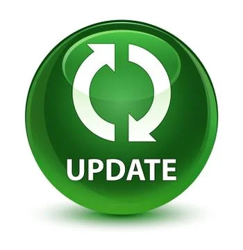 Update glassy soft green round button Stock Illustration