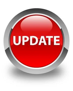 Update glossy red round button Stock Illustration