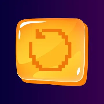 Update glossy ui button with pixelated icon Ilustración de archivo