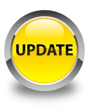 Update glossy yellow round button Stock Illustration