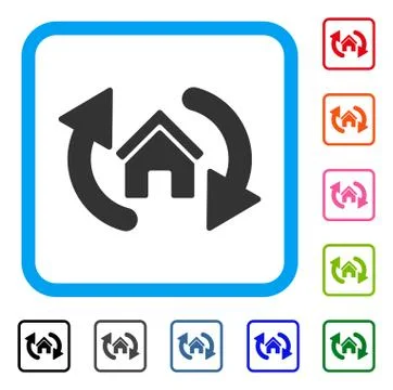 Update House Framed Icon イラスト素材