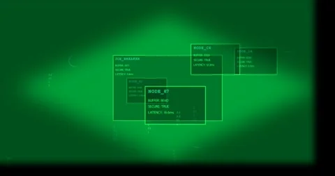 On update HUD shifting, NODE_87 expanding and centering to show latency on Video stock 327338682
