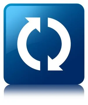 Update icon blue square button Stock Illustration