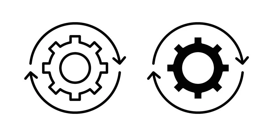 Update icon linear versions pack on white background Stock Illustration