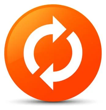 Update icon orange round button Stock Illustration