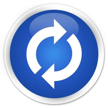 Update icon premium blue round button Stock Illustration