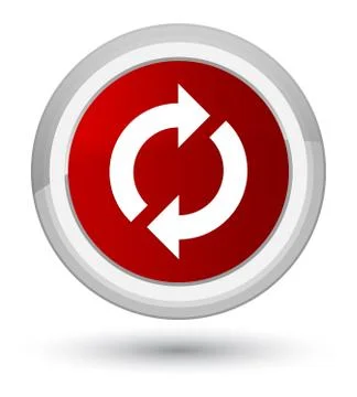 Update icon prime red round button Illustrazione stock