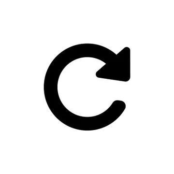 Update icon. Refresh symbol black on white background Stock Illustration