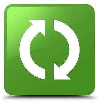 Update icon soft green square button Illustrazione stock