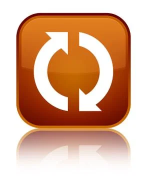 Update icon special brown square button Stock Illustration