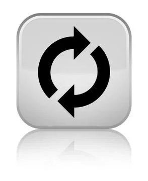 Update icon special white square button Stock Photos