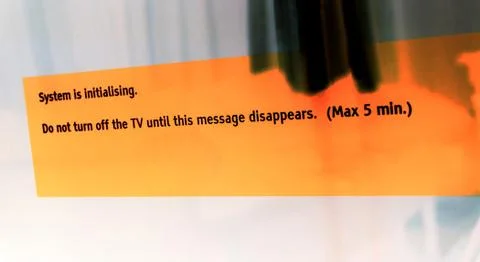 Update install process of system update software process  on modern tv 스톡 사진