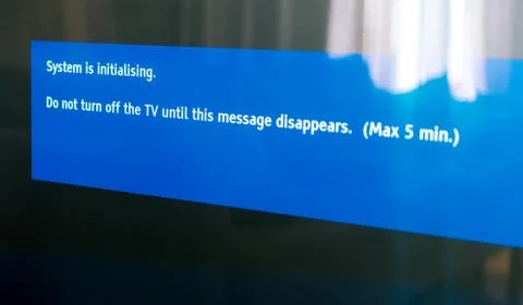 Update install process of system update software process  on modern tv 스톡 사진