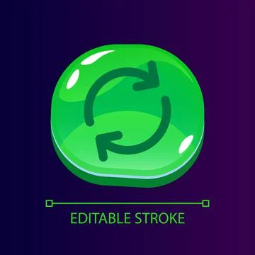 Update installation glossy ui button with linear icon Ilustración de archivo