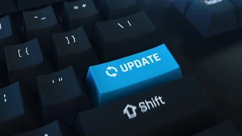 Update keyboard button, check your computer, security, protection, firewall Stock Footage 118640873