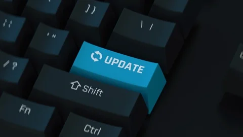 Update keyboard button. Computer security, OS fix, virus protection, firewall Stock Footage 118641070