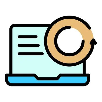Update laptop icon vector flat イラスト素材