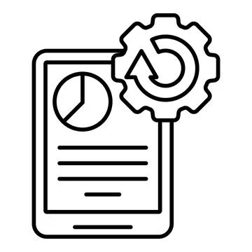 Update Line Icon Stock Illustration