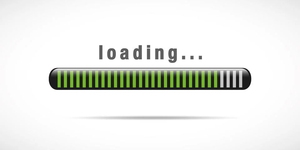 Update is loading waiting time green bar 스톡 일러스트