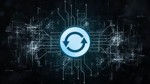 Update logo between information connecting lines - abstract background イラスト素材