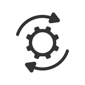 Update maintenance icon. System load symbol. Sign gear and cycle arrow vector Stock Illustration
