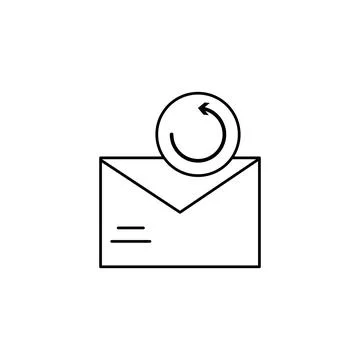 Update, message, envelope icon. Simple line, outline vector of information tr Illustrazione stock