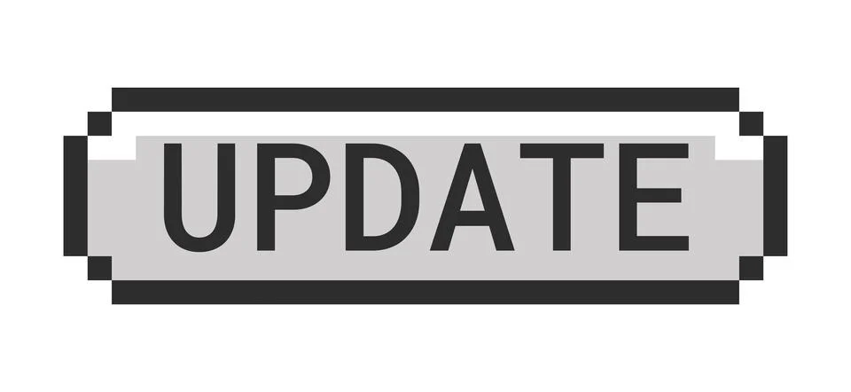 Update monochrome pixel art button Ilustración de archivo