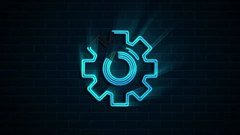 Update on neon sign. Night bright advertisement. Motion graphics. Stockbeeldmateriaal 151544854