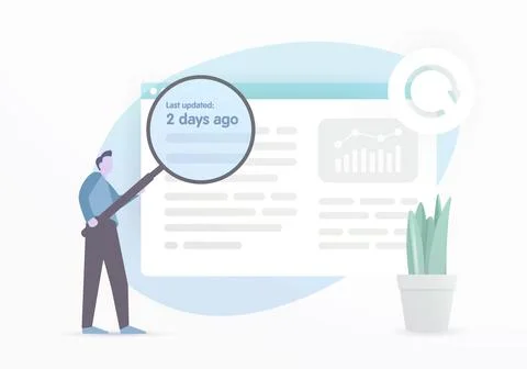 Update Old Content for SEO concept illustration. Updating old blog posts Stock Illustration